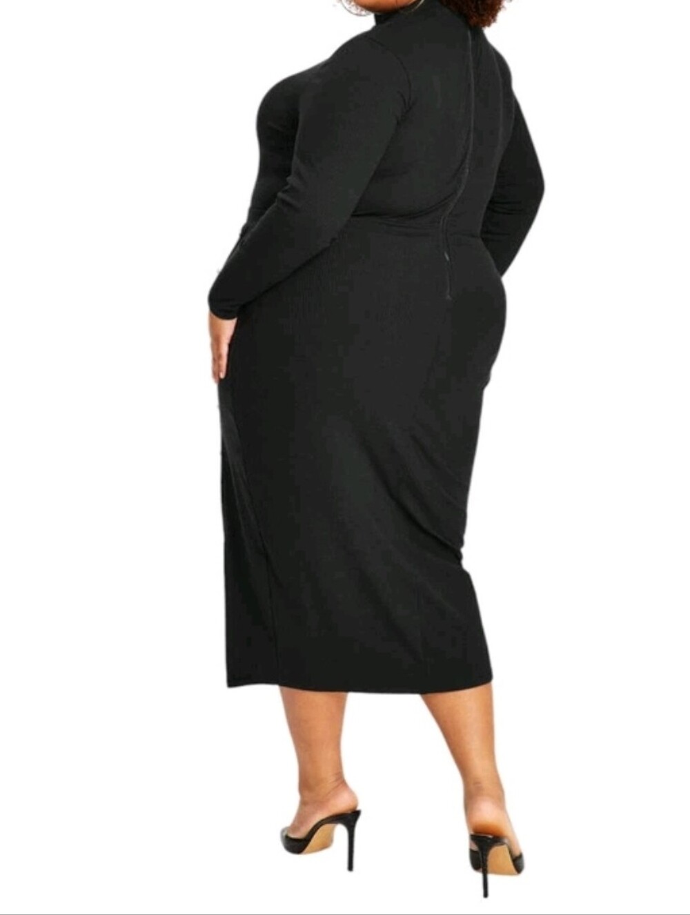 Nina Parker Trendy Plus Size Ribbed Mock Neck Bodycon Dress Size 3x New - Picture 2 of 12